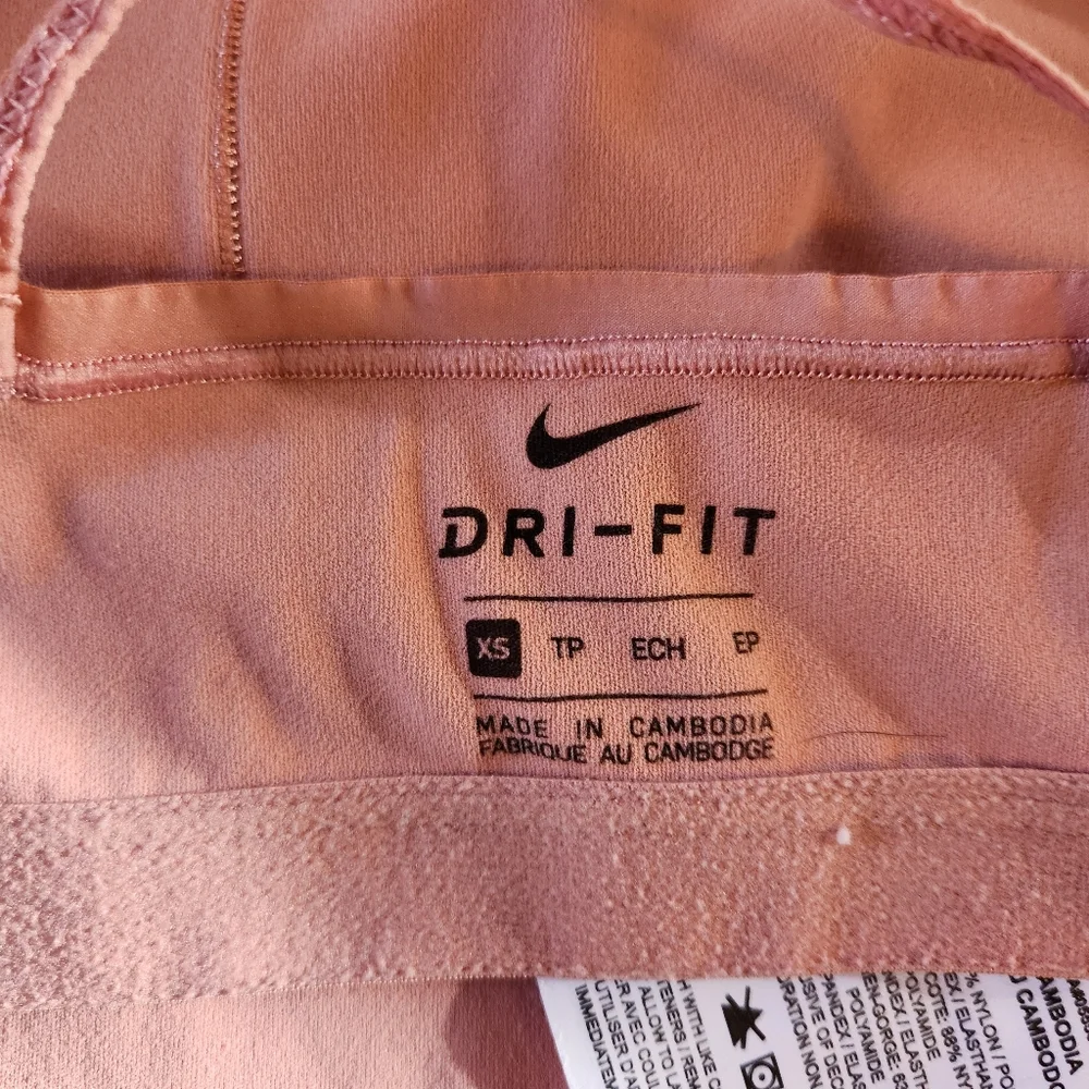 Nike Yoga Statement Clean Crop Top Tank High Neck Cropped Pink Activewear Gym - Picture 9 of 11